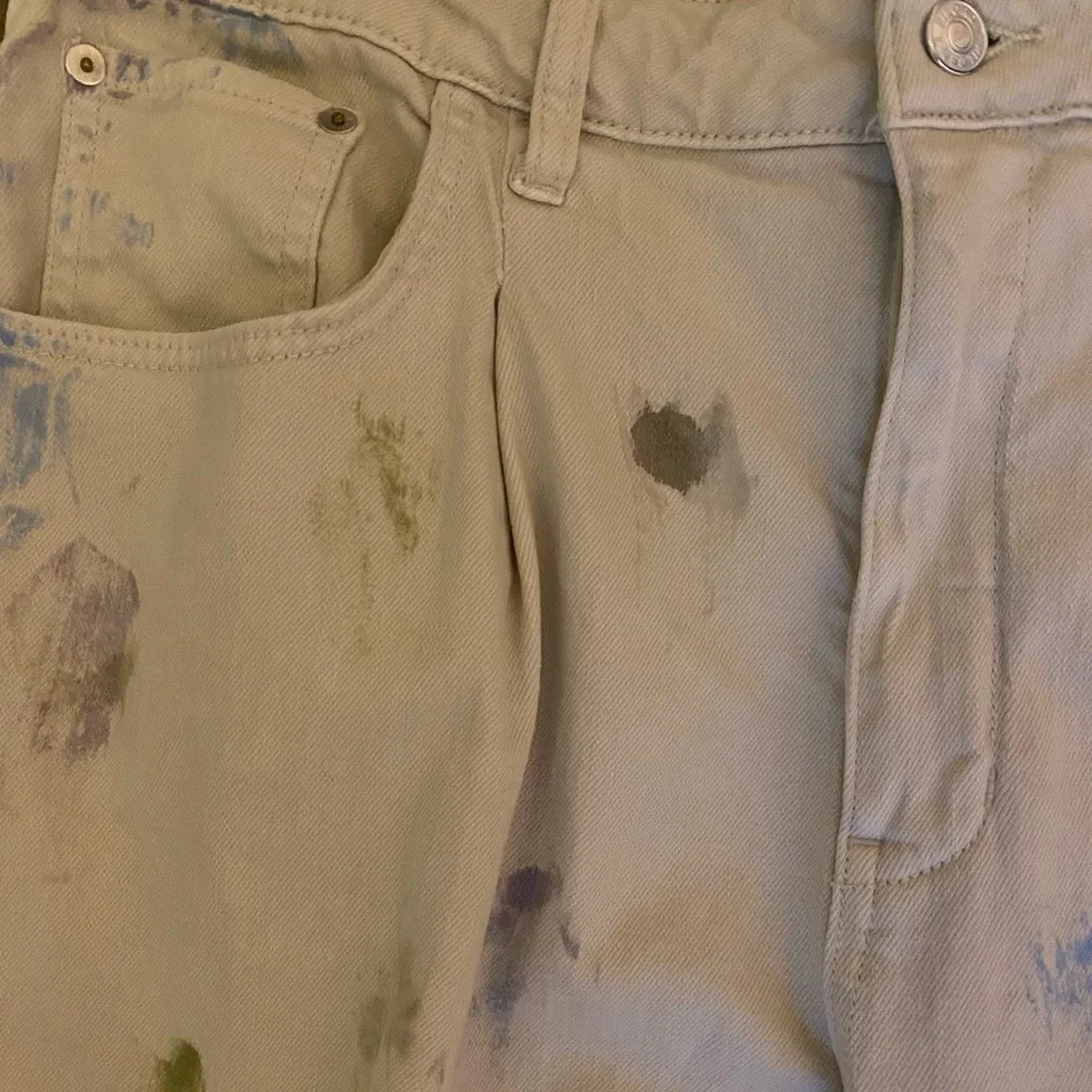 NWOT Anthropologie Super Soft Pleated Painter Jeans with Multicolor Accents - 32 - Picture 3 of 6